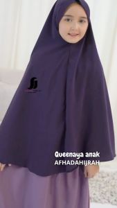 Afhadahijrah - Gamis anak perempuan set hijab cadar QUEENAYA wolfis fortaleza mocca maroon baju dan jilbab instan syari free niqab