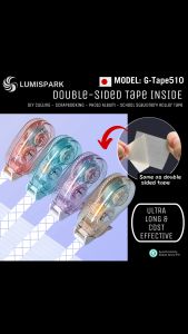 LUMISPARK G-Tape510 Double Sided Tape Roller | 4M 6M 8M | Tape Dispenser Super Sticky Adhesive Tape w texture for School Arts & Crafts Projects | GTape