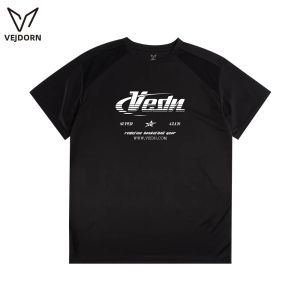Veidoorn | Áo Thun Thể Thao Nam Mùa Hè Dáng Rộng Vừa Vặn Chất Liệu Polyester Tay Ngắn In Hình Bãi Biển Hàng Đầu Dạo Phố Áo Cho Kỳ Nghỉ