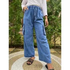 Celana Cargo Jeans Wanita Dewasa/Celana Wanita Jeans Cargo/Celana Panjang Cargo Wanita
