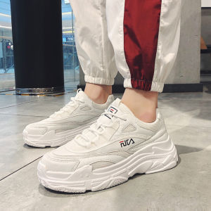 Mens Summer New Fashionable Sports Casual Shoes Thick Bottom Heightening Net Surface Running Shoes Comfortable Low Heel