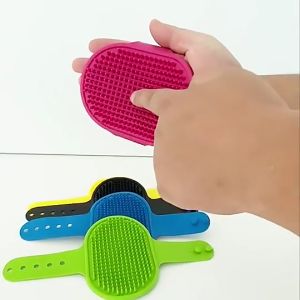 Pet Dog Cat Bath Brush Comb Bathing Massage Gloves Hair Fur Grooming Massaging Pet Grooming Bath Brush Pam Gloves Pet