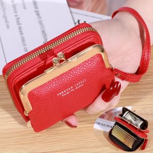 Wallet Womens Fashion Wrist Strap Short Zero Wallet Large Capacity Coin Clip Bag Multiple Card Positions Card Bag Money Clip