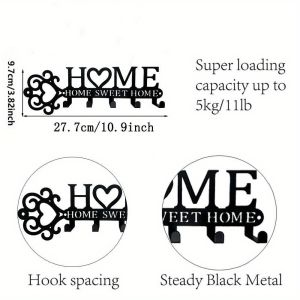 CIFbuy | CIFBUY Metal Key Holder for Wall Decorative Key Rack for Front Door Entryway Hallway Office Black Iron Key Hooks Wall Hanger
