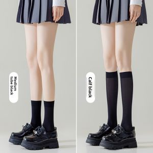 JIAZINI | Black Summer Thin Leggings Socks Pressure Slimming Mid-calf Socks