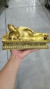 Tượng Phật tổ nằm phong thuỷ bằng đồng vàng MS0133