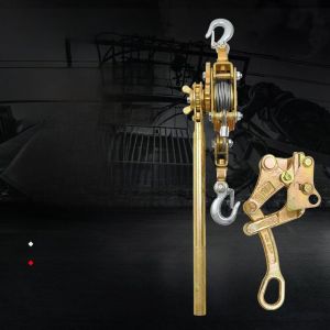 Multi-Functional Tensioner Steel Wire Rope Tightener Electric Power Line Winder Double Hook Hand Crank Retainer Hardware Tool
