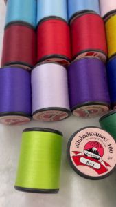 ด้าย ด้ายเย็บผ้า ด้ายสปัน ตราภูเขาไฟ ขายเป็นโหล 12หลอด