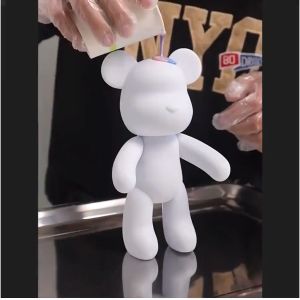 DIY ชุดพวงกุญแจ พวงกุญแจระบายสี โมเดลตูตกตาหมี สุขสวยสำหรับเด็ก สำหรับเด็ก คละลาย