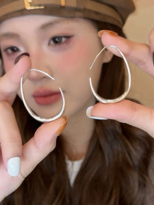 Silver Drop Earrings French U-Shaped Luxury Minimalist Metal Style Hoop Earrings Unique Design Fresh out New Fashion Jewelry