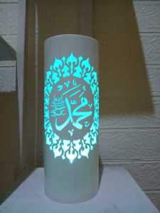 Lampu hias kaligrafi Nabi Muhammad home craft