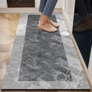 Kitchen Floor Mat Water Absorbent Oil Resistant Washable Silicone Dendroid Easy Cleaning Non-Slip Carpet for Home Use