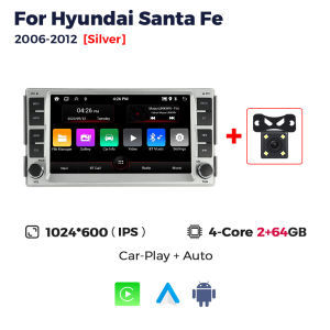 Navifly Android 4 Core 64GB Car FM Radio Multimedia Player For Hyundai Santa Fe 2006-2012 Wireless Carplay Auto RDS WIFI BT GPS
