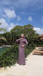 Jasmine Dress Satin Velvet Polos Gamis Remaja Dewasa