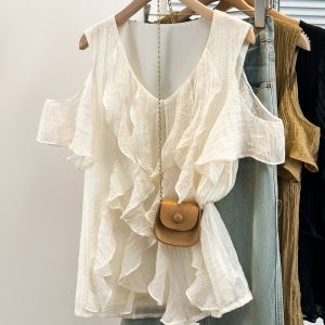 AIYITI | Oyster Edge Short Sleeve Shirt for Summer Large Size