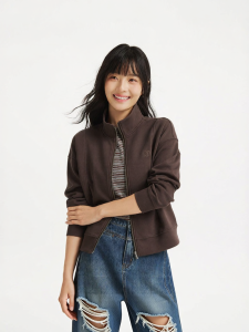 Hotwind | 2026 Autumn Stand Collar Drop Shoulder Casual Sweater