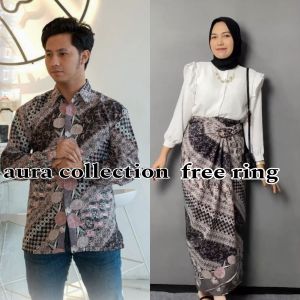 cauple batik kondangan kemeja panjang batik set rok lilit batik terpopuler
