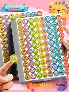 Mini Reward Stickers English Star Award Praise Stickers Kindergarten Learning Progress Full Attendance Encouragement Stickers for Children