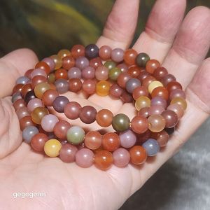 Gegegems premium 7mm+ SiChuan Yanyuan Agate108 beads mala necklace [Natural Crystal]