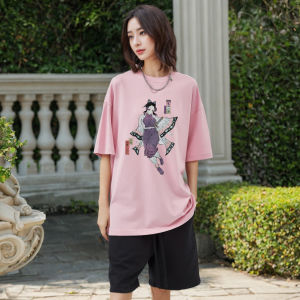 Bandai | Anime Summer Ghost Slayer Butterfly Ninja Ukiyo-e Mens and Womens Printed Cotton Loose Short Sleeved T-shirt