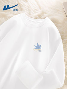 White Long Sleeve Basic Tee Mens Loose Fit Spring Autumn Style Running Breathable Cotton round Neck Print Eco-Friendly