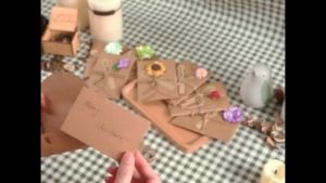 1pcs Kraft Paper Dried Flower Creative Hand Gift Business Card For Birthday Anniversary Gift Card