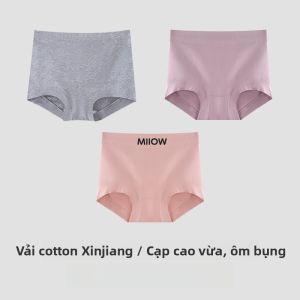 Quần lót nữ MiiOW cotton 100% lưng cao kháng khuẩn an toàn