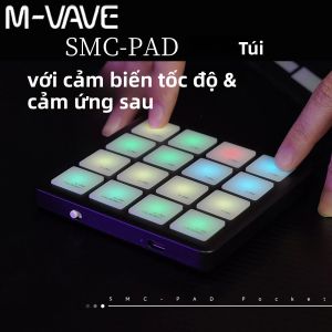 Bộ Điều Khiển MIDI Không Dây Bỏ Túi M-VAVE SMC-PAD Màu Đen Với 16 Pad Trống MPC Thiết Bị Cầm Tay Dành Cho Người Mới Bắt Đầu Phụ Kiện Nhạc Cụ Điện Tử