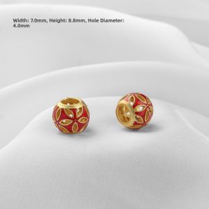 BOYU | Cloisonné Matte Gold Spacer Beads Colorful Round Beads DIY Bracelet Materials