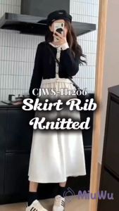 MIUWU Women Skirt Corduroy Rib Knitted Highwaist A Line Korean Skirt Style H1206 Premium Rib Knitted