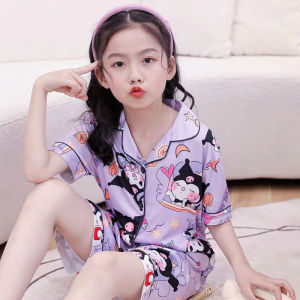 Pajamas Summer Three Four Five Six Seven Eight Nine Ten-Year-Old Girls Clothing Kuromi Clow Cartoon Homewear