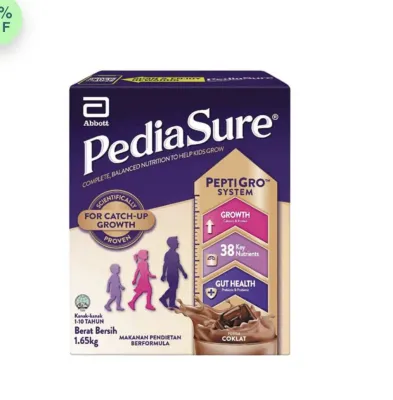 PediaSure สำหรับการเติบโต 38 วิตามินและแร่ธาตุ ระบบย่อยอาหาร ช็อกโกแลต 1.65 กิโลกรัม