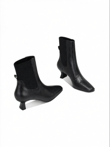 JESSICA SOPHIA | Square Toe Comfortable Mid Heel Chelsea Boots