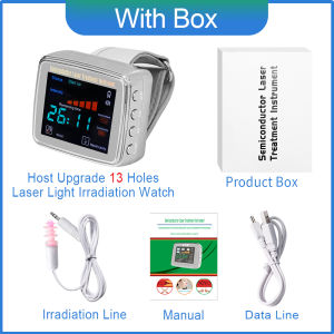 650nm LLLT Laser Irradiate Therapy Wrist Watch Rhinitis Sinusitis Hypertension Physiotherapy High Cholesterol Treatment Device