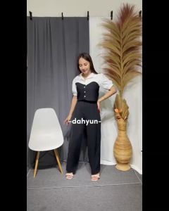 DAHYUN BLOUSE 2IN1 MIX HORNET / ATASAN BLOUSE CROP WANITA