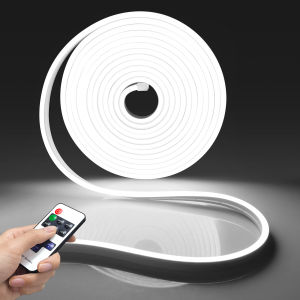 DC12V/24V EU plug Neon LED Strip With RF Dimmable Remote Control 1/2/3/5/10M Neon LED Tape For Kitchen Backlight Decor Lighting