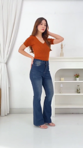 AR - LIZY HIGHWAIST CUTBRAY JEANS WANITA