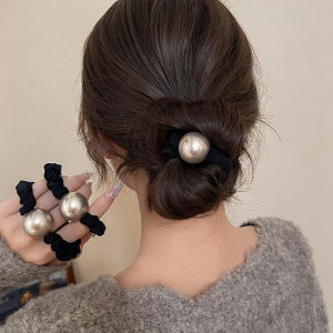 Elegant Pearl Hair Ties for Women Versatile High Elasticity Hair Bands French Style Fashionable Simple Retro Feeling