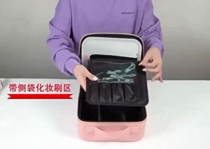 Cosmetic Bag With Light Organizer  Make Up Poush Large Capacity Storage Portable Travel  LED Mirror Valentines Day Gift Gift For Girlfriend Detachable Partition