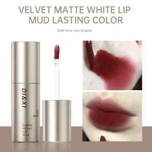 Tabung Perak Kecil Lip Glaze Coklat Tanah Beludru Matte Glasir Bibir Pemutih Riasan Minimalis Gaya Lip Cream Lipstik Makeup Waterproof Velvet Lipstick - 🌹Tamia