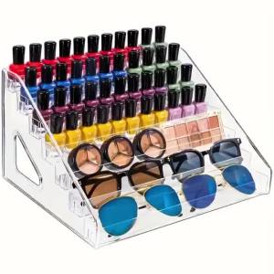 Elegant Acrylic Perfume & Cosmetic Organizer - Multi-Layer Clear Display Stand Sleek Countertop Storage Rack for Vanity