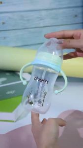 Oberni Botol Susu Bayi / Mall High Quality PP / Wide Neck Bottle With Handle 270ml 330ml Botol Minum Anak Laki Laki Bpa Free Perempuan New Born 0 6 Bulan 9oz 11oz Anti Kolik Sedotan Dengan Puting Dot
