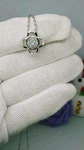 สร้อยคอเงินแท้S925กับจี้ดอกไม้-สร้อยเต้น|สร้อยเพชรเต้น|รวมกล่อง