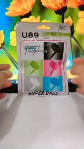 Handsfree Macaron U89 + Mic Stereo Earphone Music Headset Kabel Universal