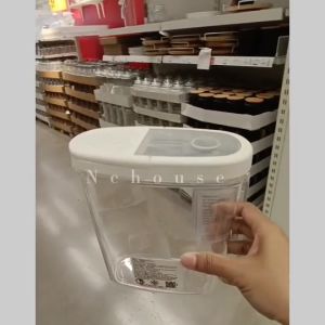 Ikea กล่อง พร้อมฝาปิด สำหรับเก็บของแห้ง กันอากาศเข้า ทำจากพลาสติก 1.3L