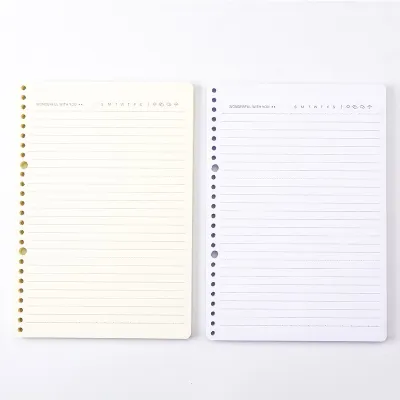 Detachable A5 College Student Notebook with Ring Binder Square Grid Page Refillable Clip Business Style Cover Writing Drawing