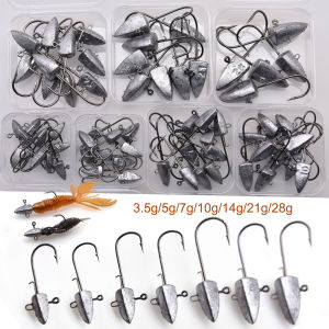 Lurestiker Box Package 3.5g 5g 7g 10g 14g 21g 28g fishing jig head hooks for soft lure baits tackle  Sharp fishhooks for bass