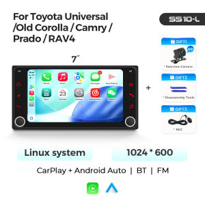 7" Car Radio Wireless Carplay Android Auto For Toyota Corolla Vios Crown Camry Hiace Rav4 Pardo Camry Car Multimedia Player GPS