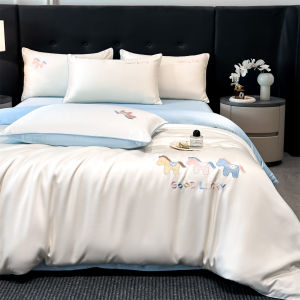 MINGSHA | Luxurious Ice Silk Bedding Set 4-Pieces