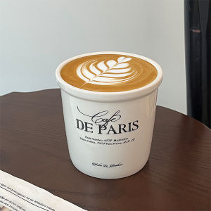 Creative Ceramic Coffee Cup Ins Style Japanese Mark Cup Imitation Paper Cup Retro Water Cup Tea Cup Travel Mug Simple Design